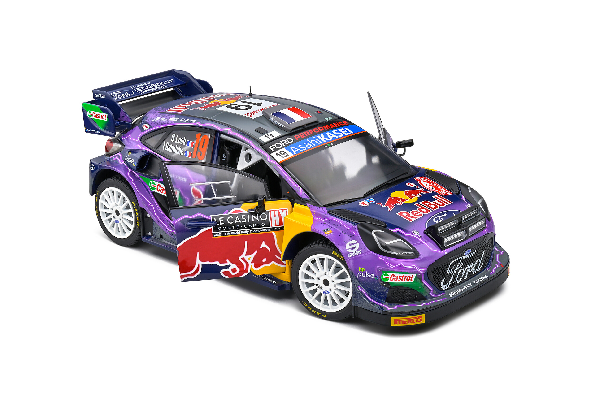 1:18 FORD PUMA RALLY1 HYBRID PURPLE #19 S.LOEB / I.GALMICHE RALLYE MO